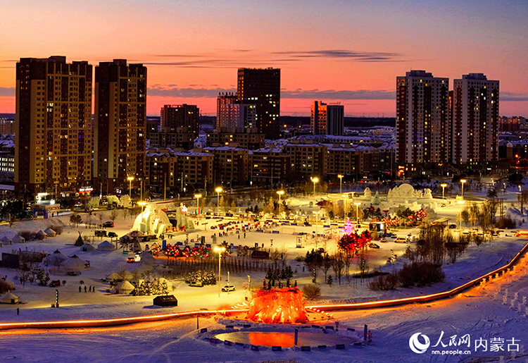 2024年12月20日拍攝的呼倫貝爾市城市越野滑雪公園景色（無(wú)人機(jī)照片）。王正攝