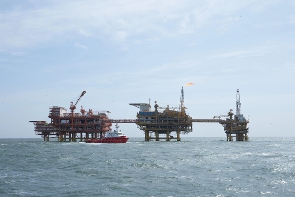 墾利6-1油田海上施工現(xiàn)場(chǎng)。受訪者供圖