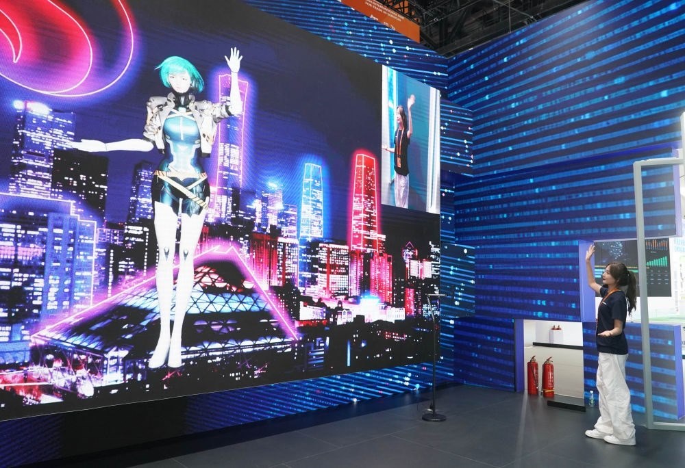 這是9月1日在國家會議中心拍攝的一款數(shù)字人。新華社記者 任超 攝