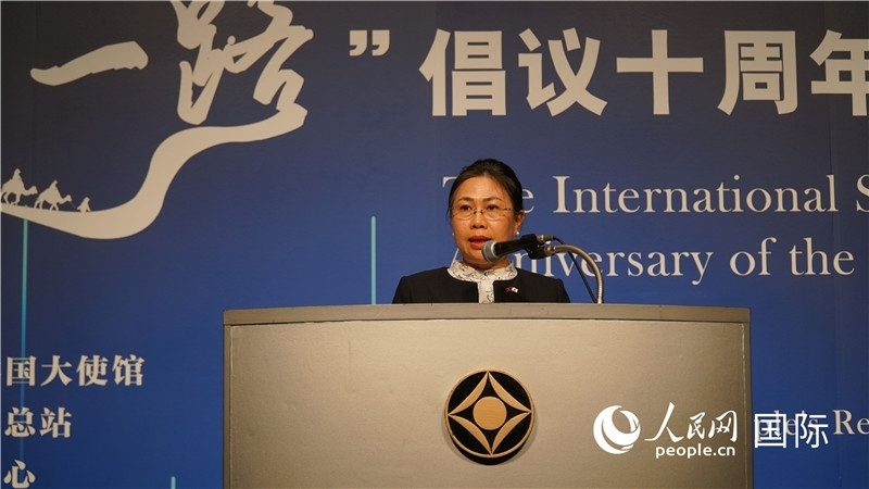 老撾駐日大使安拉萬發(fā)言。人民網 蔣曉辰攝