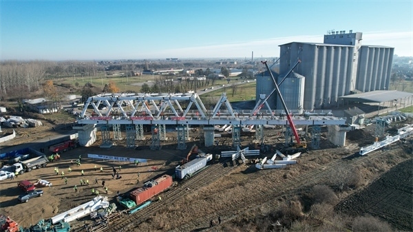 維爾巴斯特大橋鳥瞰。 匈塞鐵路中方聯(lián)營體供圖