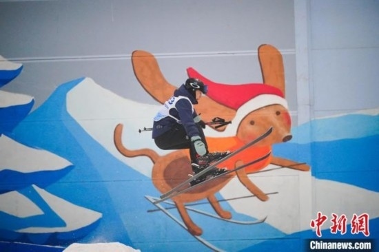 12月22日，云南省第一屆冬季運動會在昆明開幕。圖為選手在公開組男子自由式滑雪雪上技巧比賽中。中新社記者 劉冉陽 攝