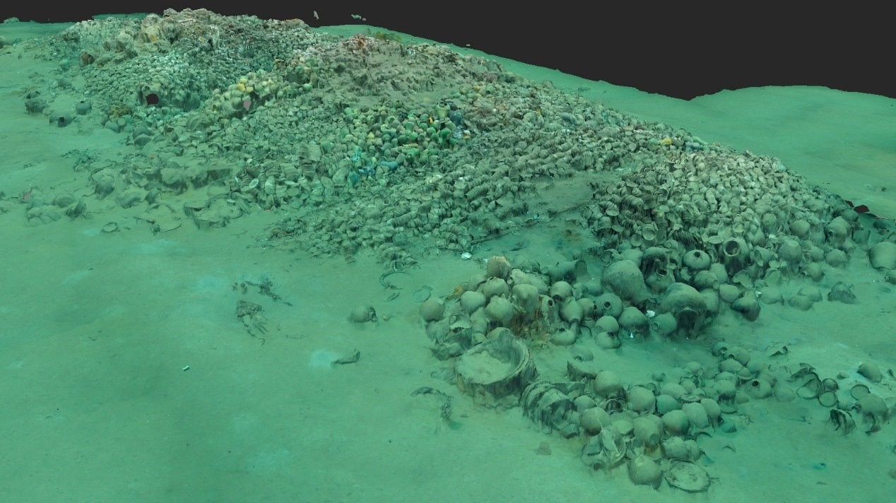 南海西北陸坡一號沉船遺址核心區(qū)三維圖。國家文物局供圖