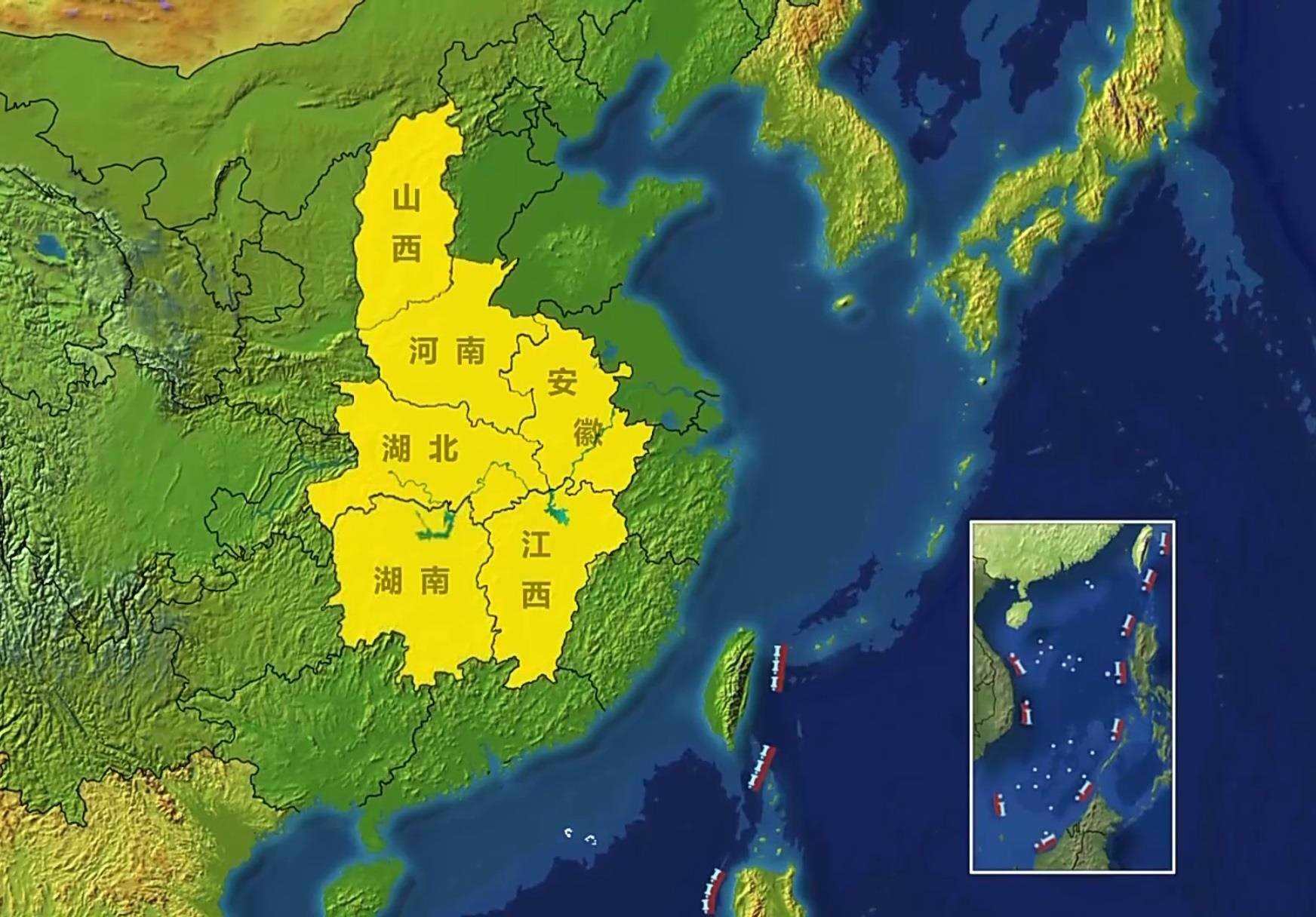 △中部地區(qū)包括晉皖贛豫鄂湘6省。