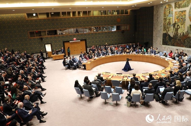 4月18日，聯(lián)合國(guó)總部安理會(huì)投票現(xiàn)場(chǎng)。 人民網(wǎng)記者 李志偉攝