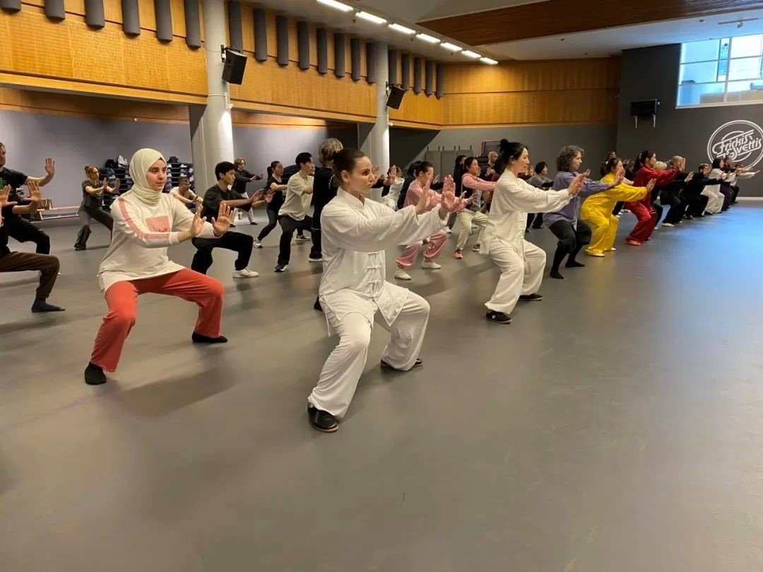 培訓(xùn)班學(xué)員學(xué)習(xí)太極拳。斯德哥爾摩中國文化中心供圖
