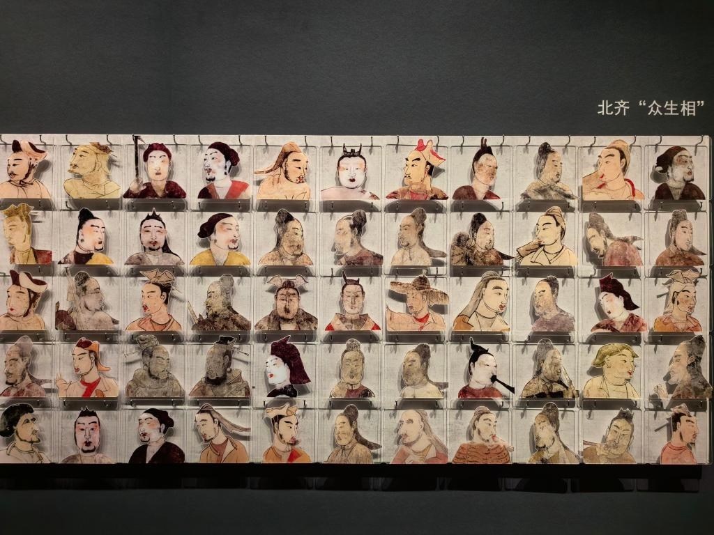 太原北齊壁畫博物館從山西北朝壁畫中提取人物元素展現(xiàn)當(dāng)時(shí)民族融合、文化交流。太原北齊壁畫博物館供圖