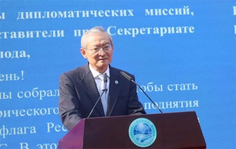 上合組織秘書長(zhǎng)張明出席活動(dòng)并致辭。主辦方供圖