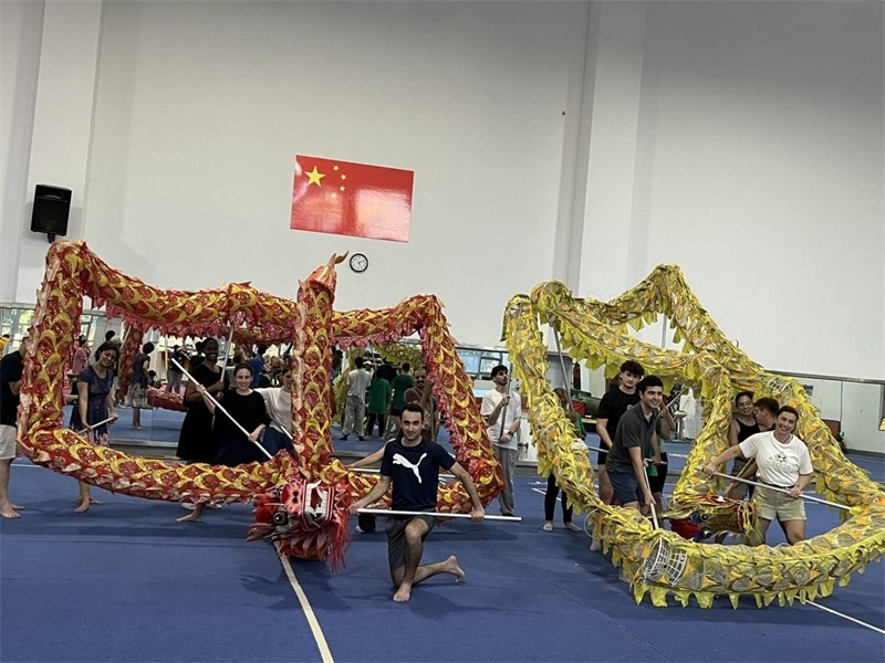 在中國和巴西共迎兩國建交50周年之際，巴西圣保羅州立大學孔子學院今年7月成功組織多批、近40名巴西青少年來華進行短期訪問交流，圖為訪問團成員在中國參加文化體驗活動。 巴西圣保羅州立大學孔子學院供圖