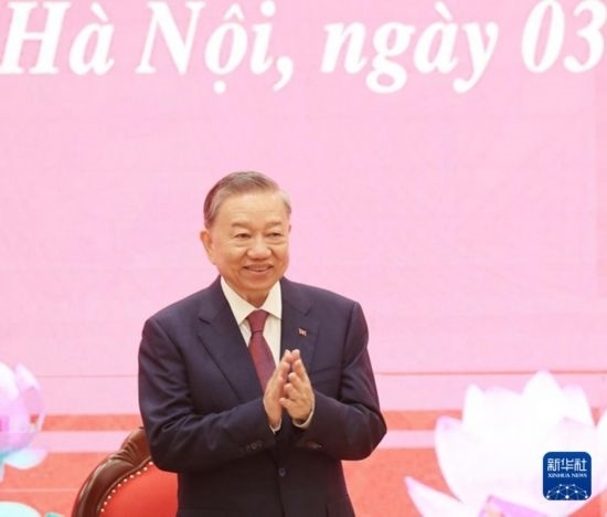 8月3日，在越南河內(nèi)，蘇林出席新聞發(fā)布會(huì)。新華社/越通社