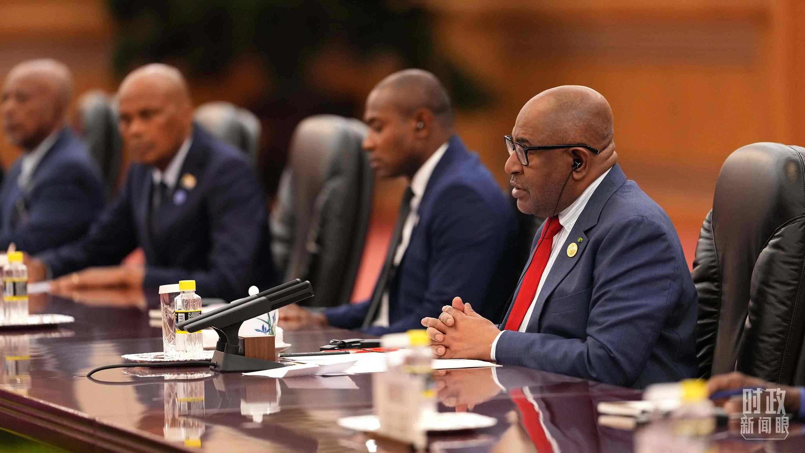 △科摩羅總統(tǒng)阿扎利。（總臺記者李晉拍攝）