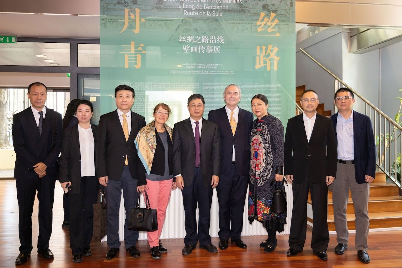“絲路丹青——絲綢之路沿線壁畫傳摹展”在巴黎中國文化中心隆重開幕。中國藝術研究院供圖