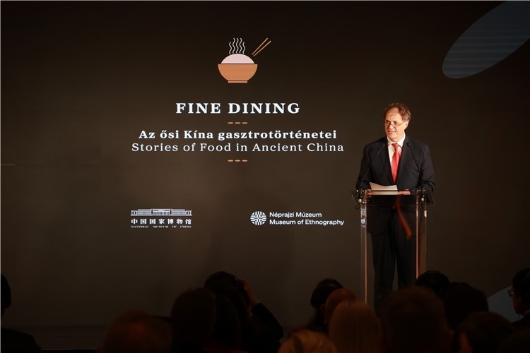 匈牙利文化和創(chuàng)新部副國務(wù)秘書喬鮑致辭。圖片由中國駐匈牙利大使館提供。