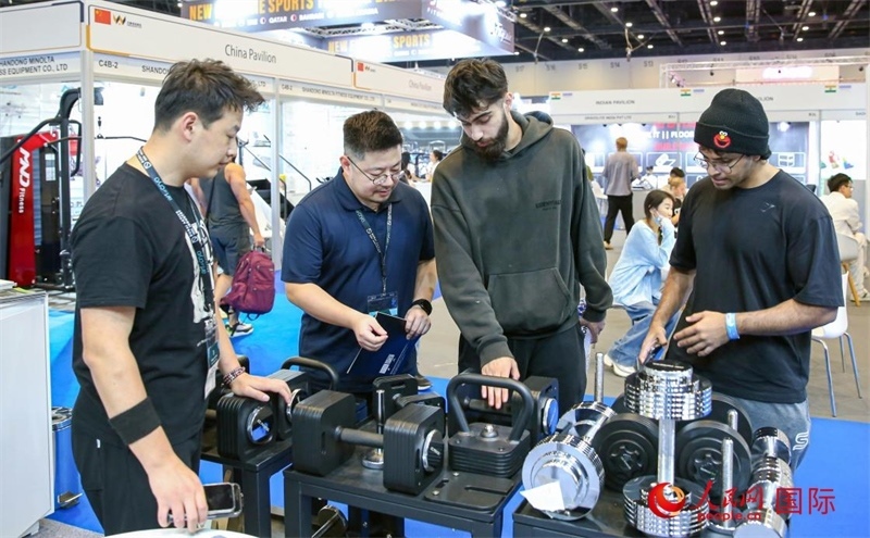 中國(guó)展臺(tái)一角。人民網(wǎng)中東中心分社塔里克·易卜拉欣攝