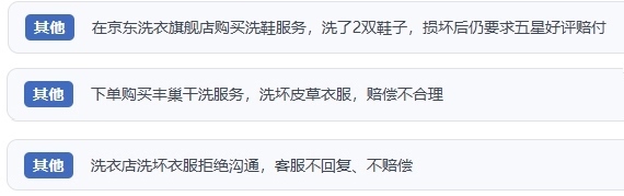 網(wǎng)友涉及互聯(lián)網(wǎng)洗滌服務(wù)的相關(guān)投訴問題。（“人民投訴”用戶投訴截圖）