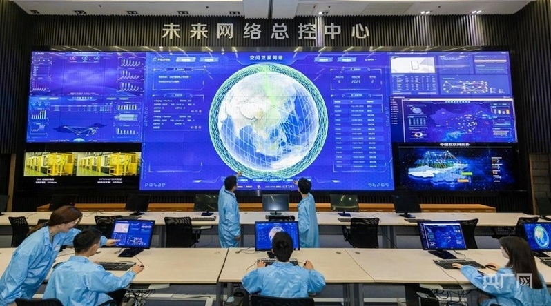 紫金山實(shí)驗(yàn)室的未來網(wǎng)絡(luò)國(guó)家重大科技基礎(chǔ)設(shè)施總控中心（央廣網(wǎng)發(fā) 蔣文超 攝）