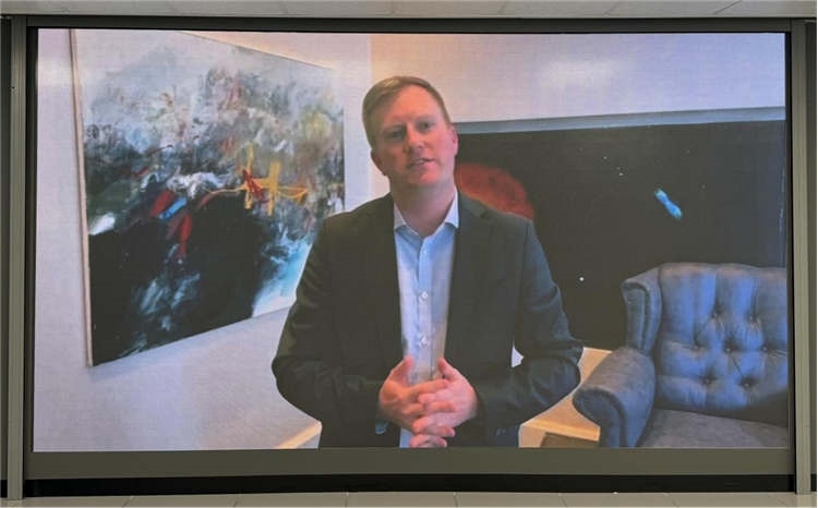 麥克弗森部長通過視頻表達對中南基建合作前景和未來了良好祝愿。中國銀行約翰內(nèi)斯堡分行供圖