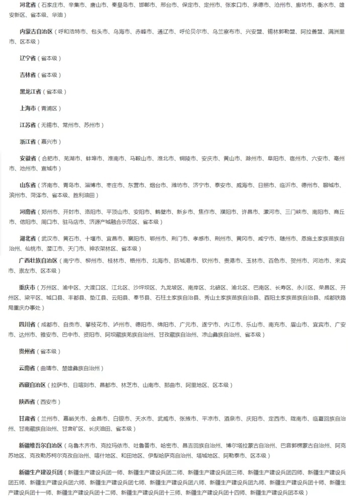 截至5月8日已開通醫(yī)保個(gè)賬跨省共濟(jì)的統(tǒng)籌區(qū)。（國家醫(yī)保局官網(wǎng)截圖）