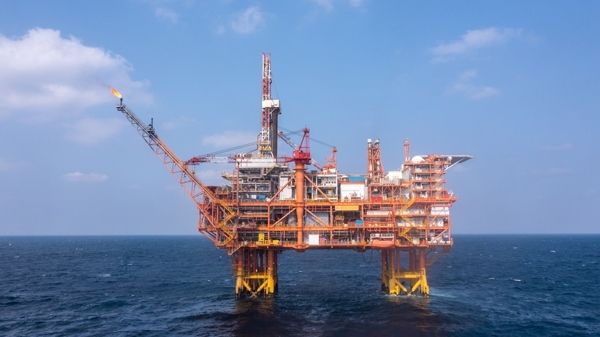 我國首個海上CCUS項目設(shè)施恩平15-1平臺。受訪者供圖