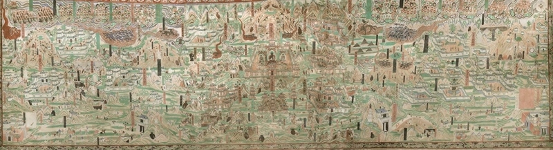 莫高窟第61窟內(nèi)的《五臺山圖》。