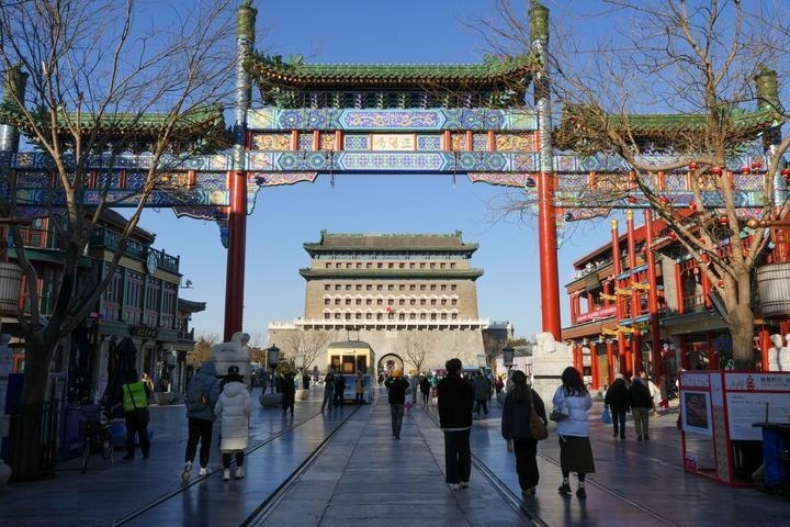 這是2024年12月26日從前門大街拍攝的正陽(yáng)門箭樓。