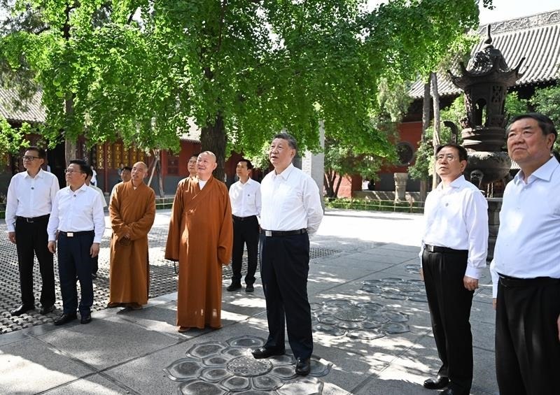 △2025年5月19日，習(xí)近平總書記在河南洛陽白馬寺考察。